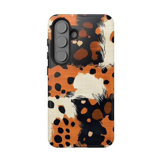 Cheetah Plaid Samsung Case – Brown & Black Pattern