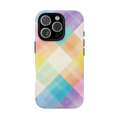 Pastel Plaid Watercolor iPhone Case - BOGO Cases