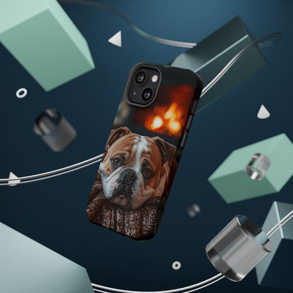 Cozy Bulldog MagSafe Case – Fireside-Inspired Protective Cover