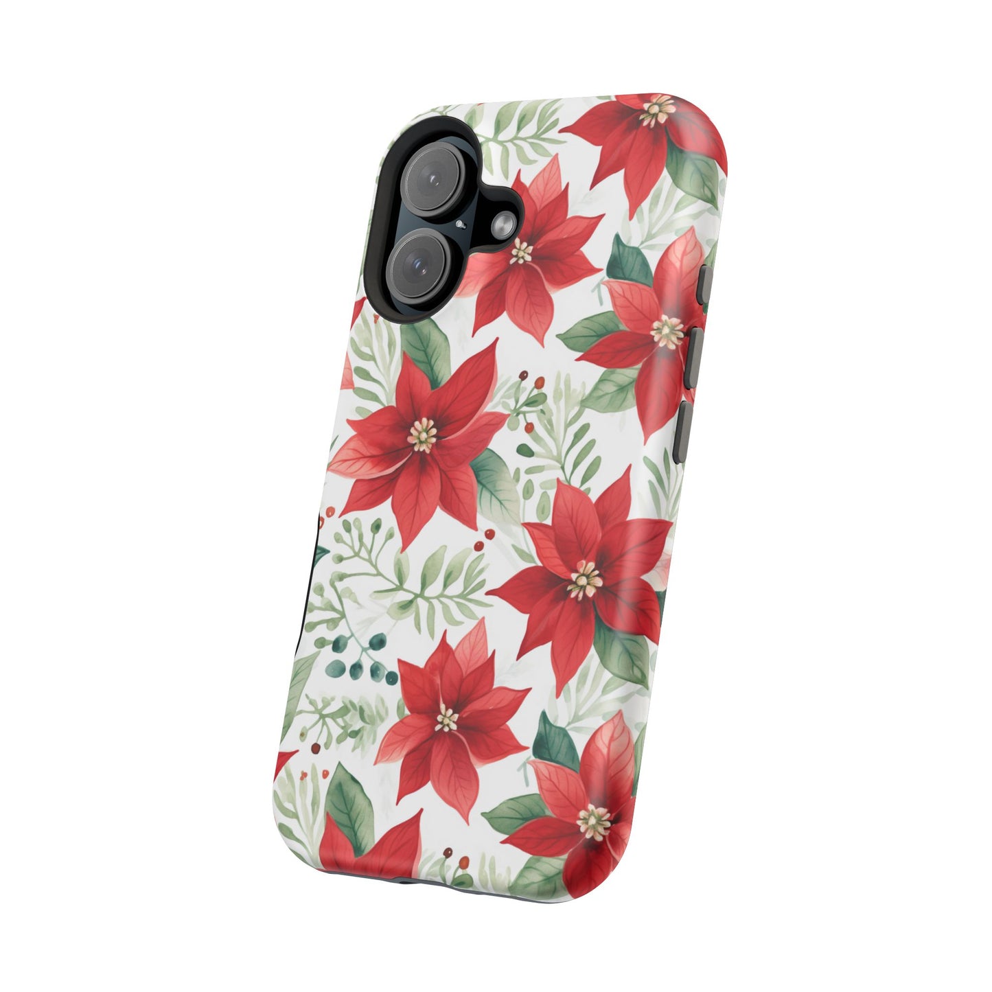 Festive Poinsettia Holiday Pattern – MagSafe iPhone Series Case