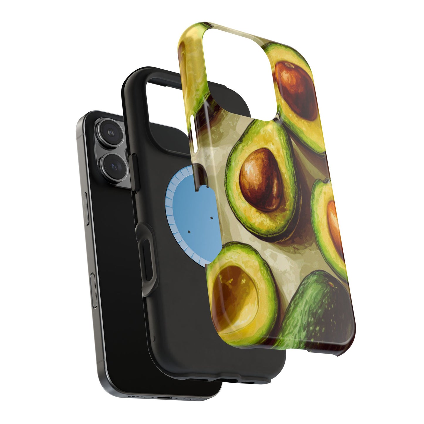 Realistic Avocado MagSafe iPhone Case – Detailed Green Fruit Design, Shockproof Protection