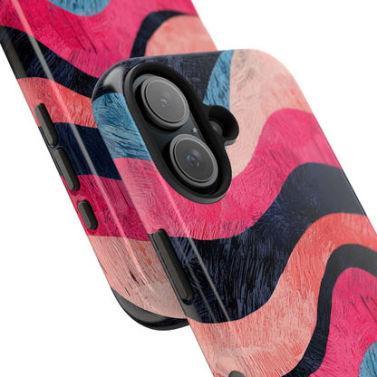 Abstract Wave Pattern iPhone Case – Shockproof, Matte Finish, Dual-Layer Protection