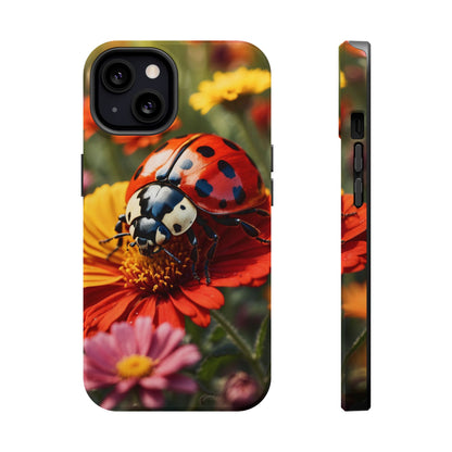 Ladybug on Orange Daisy - MagSafe iPhone Case