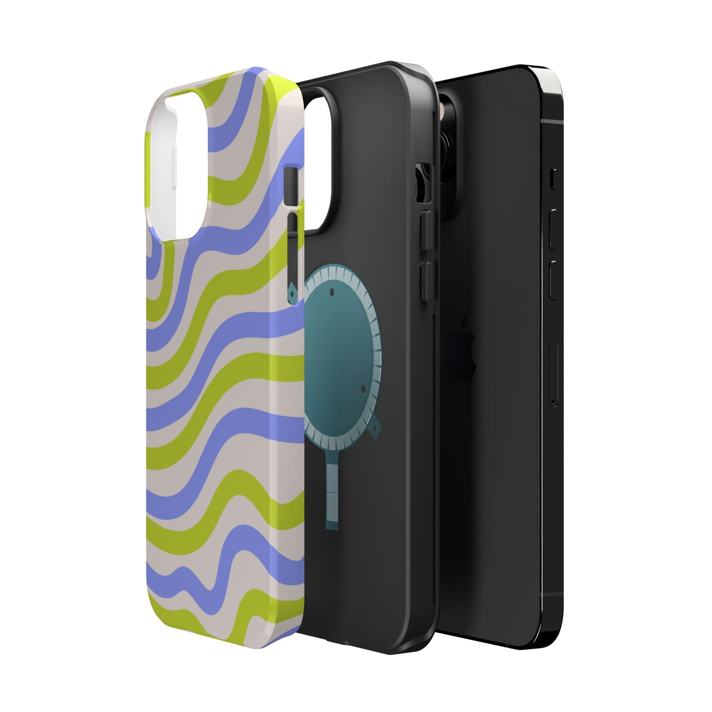 Neon Wave MagSafe iPhone Case – Bold Dual-Layer Protection with 70s-Inspired Vibe