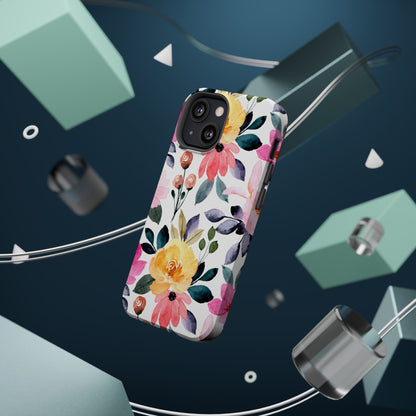 Blossoming Beauty – MagSafe Case with Pastel Floral Watercolor Design