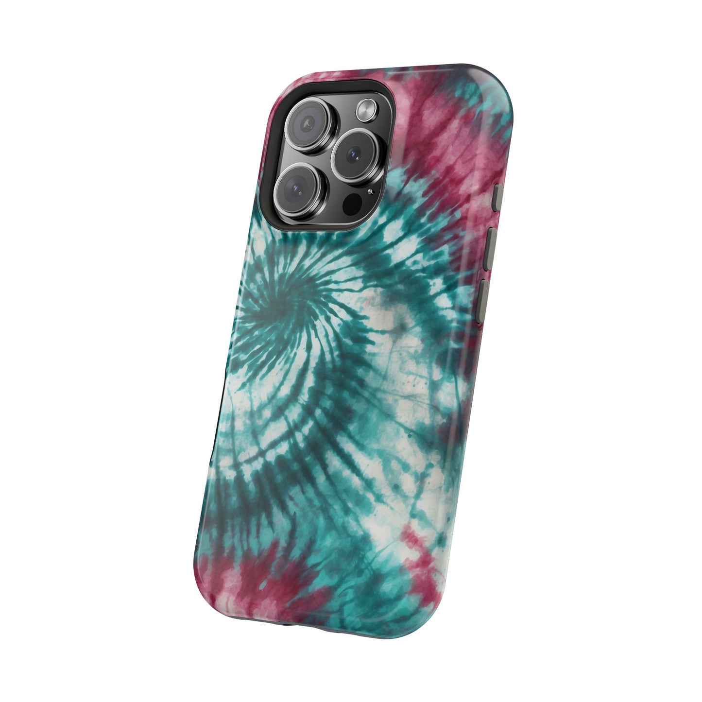 Teal and Pink Tie-Dye MagSafe Case – Stylish and Functional