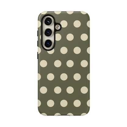 Vintage Green & Cream Polka Dots – Samsung Galaxy Case