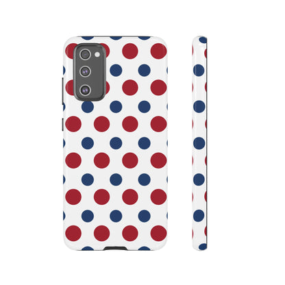 Patriotic Navy, White, and Red Polka Dot Samsung Galaxy Case