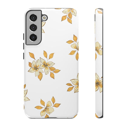 Delicate Yellow Blossom Samsung Galaxy Case – Minimalist Floral Design with Matte Finish