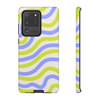 Neon Wave Samsung Galaxy Case – Bold Dual-Layer Protection with 70s-Inspired Vibe
