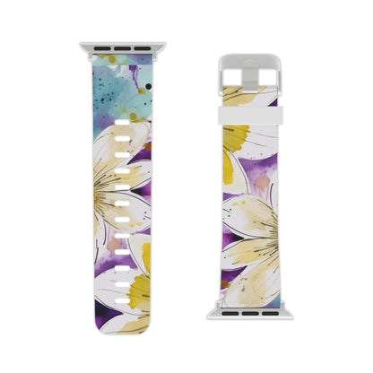 Abstract Floral Watercolor Splash Apple Watch Band