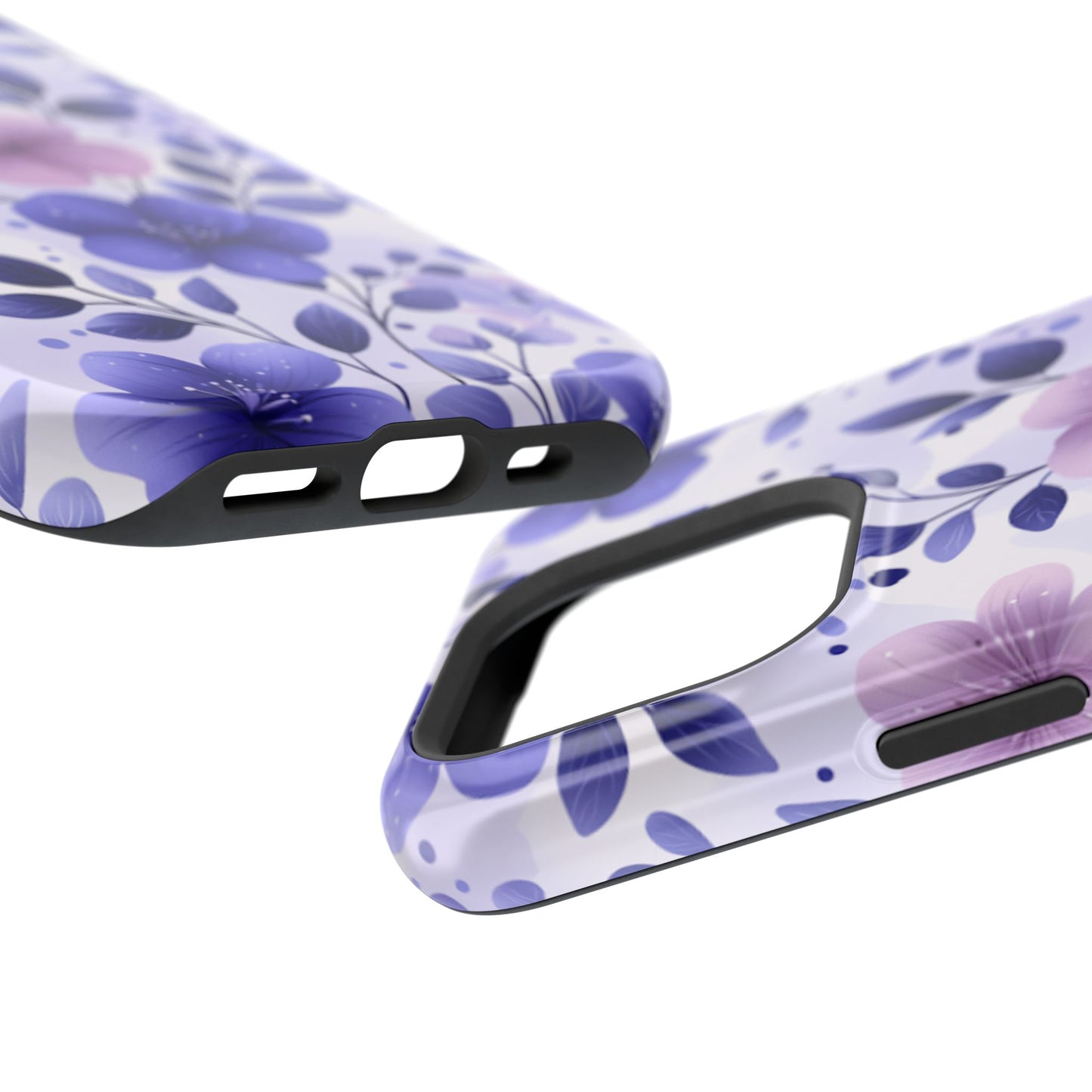 Purple Floral MagSafe iPhone Case – Durable Protection with Elegant Flower Design