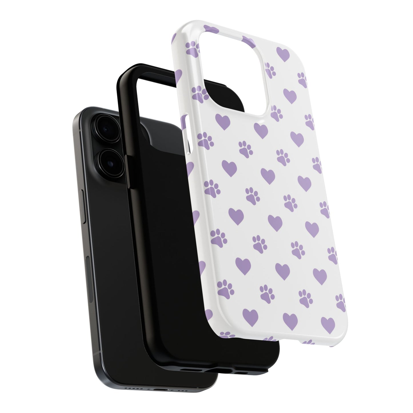 Paw Prints & Hearts – Cute and Durable iPhone Case for Animal Lovers