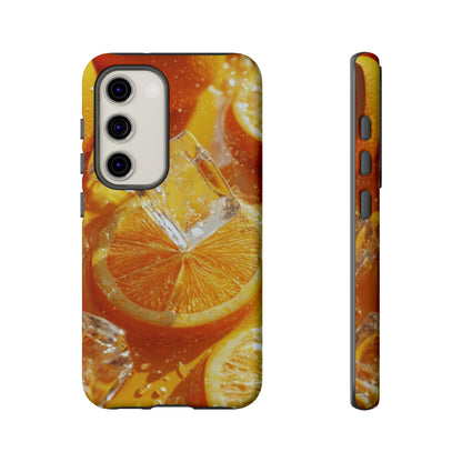 Citrus Orange Splash Samsung Galaxy Case – Dual-Layer Tough Protection, Vibrant Summer Design