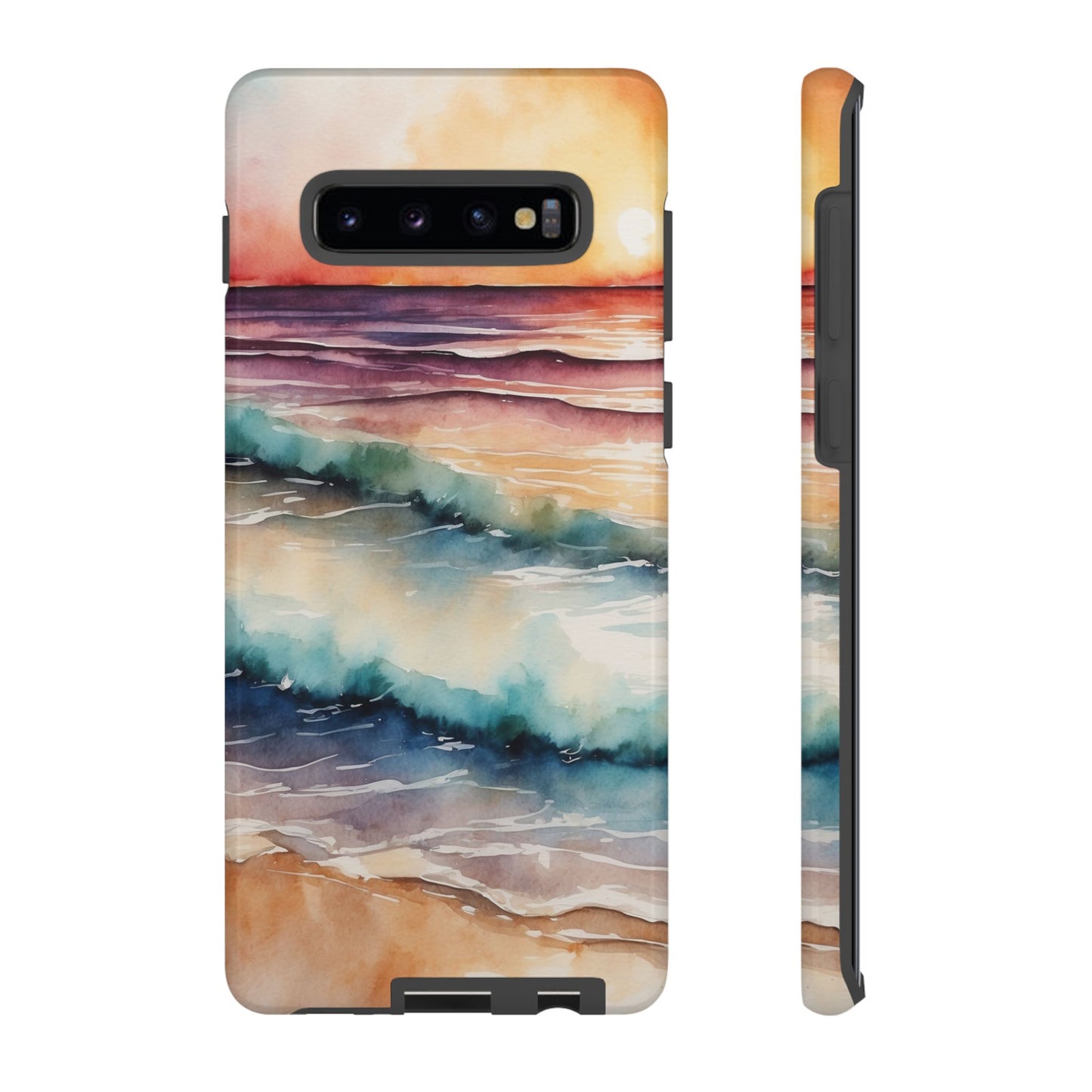 Sunset Waves Samsung Galaxy Case – Vibrant Watercolor Design