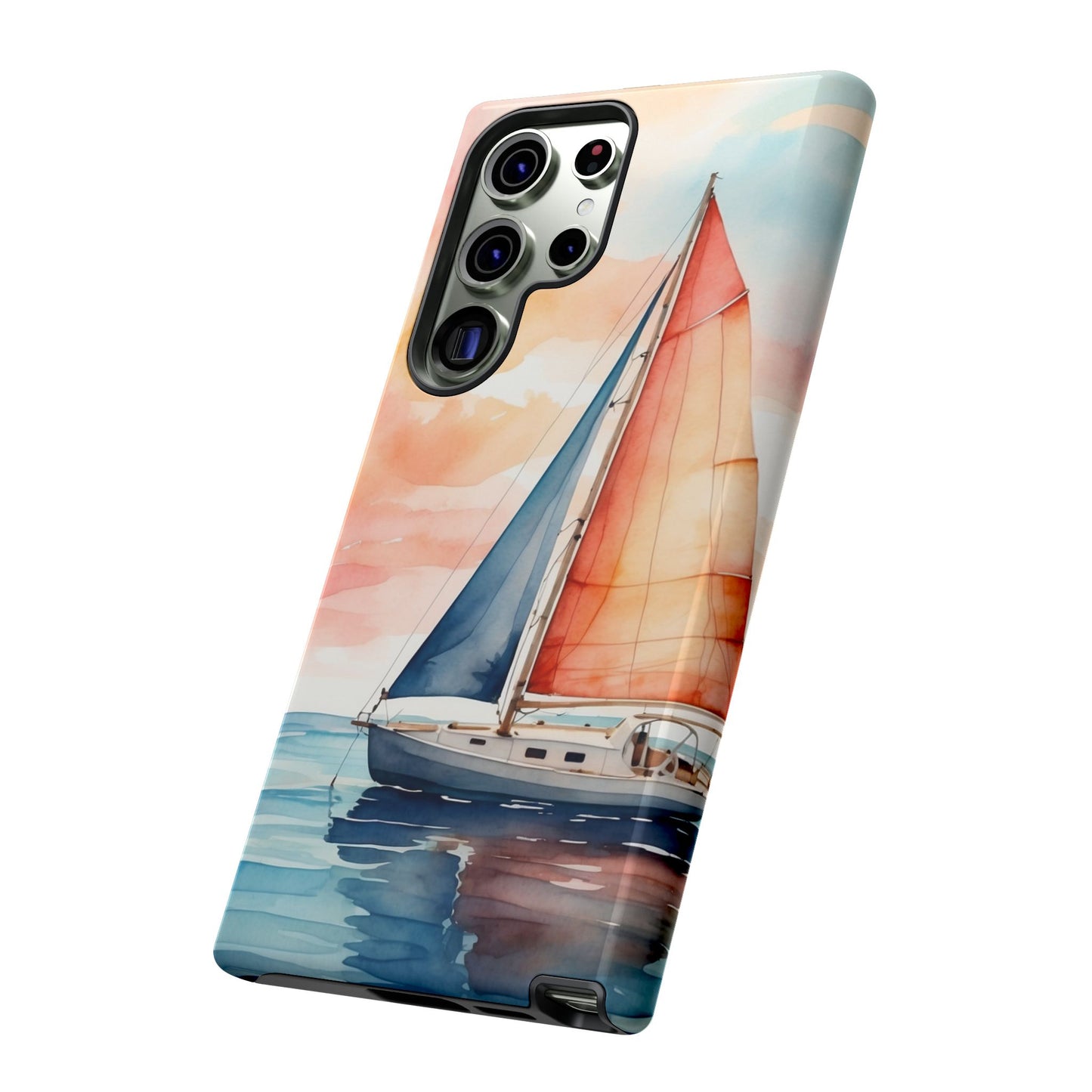 Sunset Sail Samsung Galaxy Case – Watercolor Sailboat and Sky Design