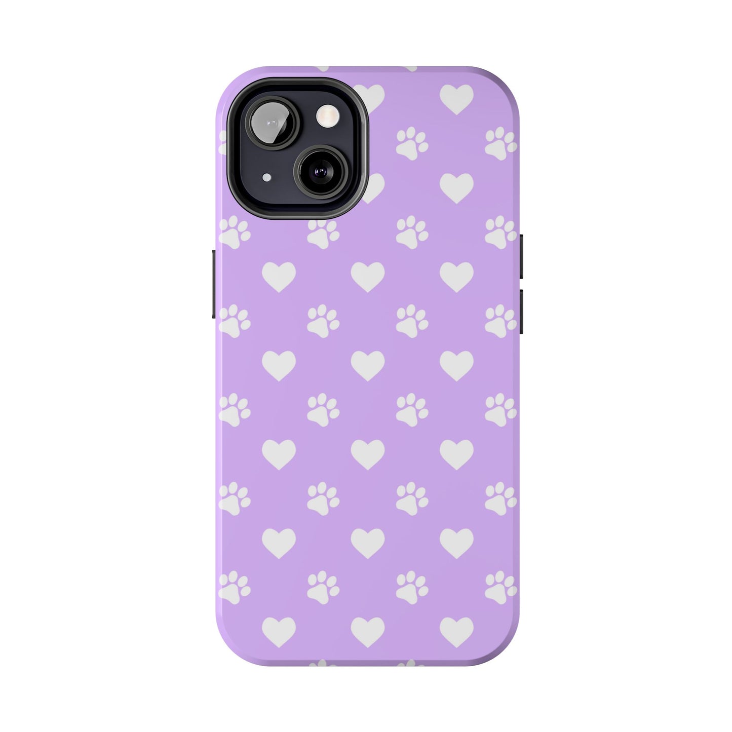 Lilac Paw Prints & Hearts – iPhone Case