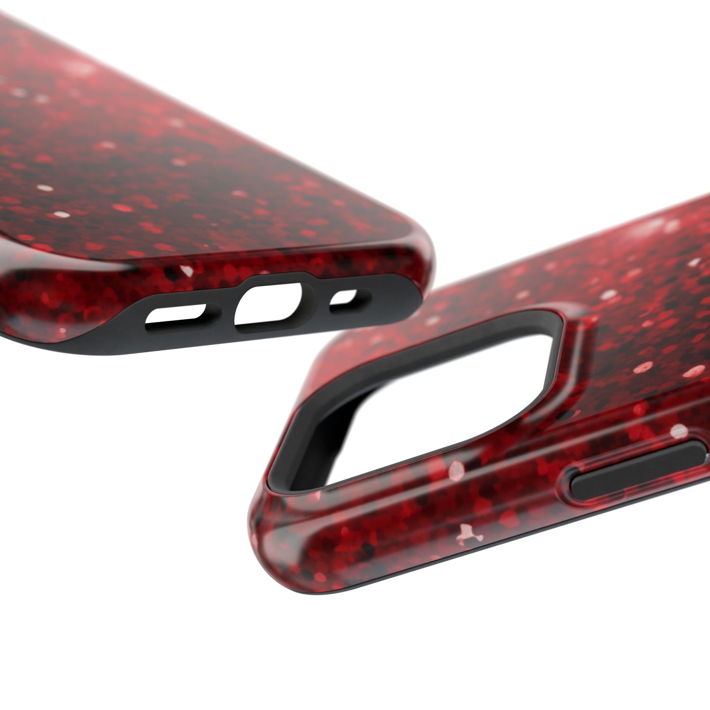 Crimson Glow Glitter MagSafe Case