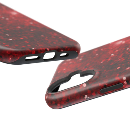 Crimson Glow Glitter MagSafe Case