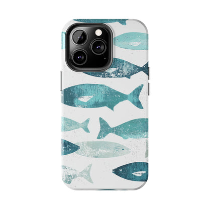 Vintage Blue Fish Print - iPhone Series Case