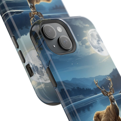 Moonlit Elegance: Stag by the Lake – MagSafe iPhone Case