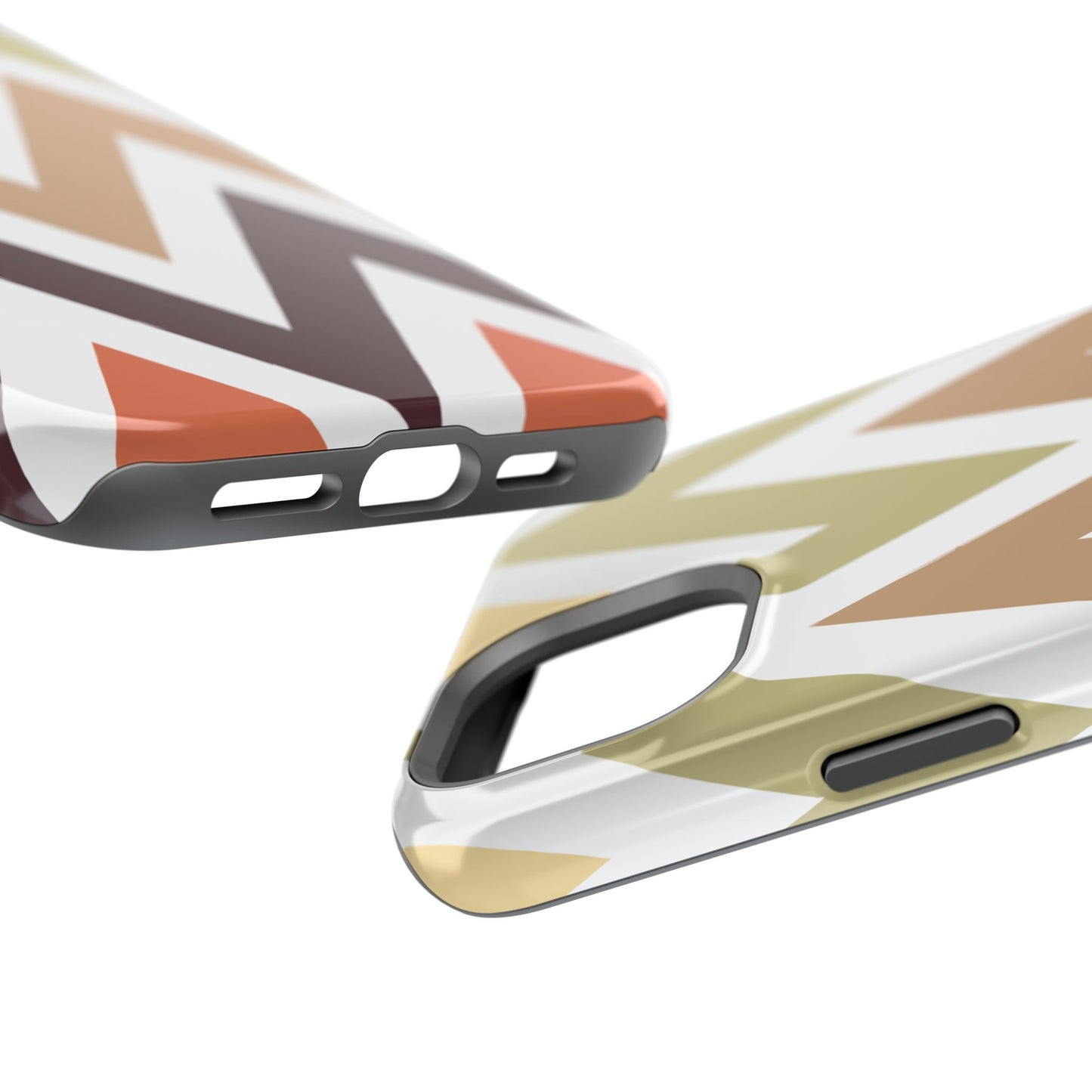 Earthy Chevron MagSafe iPhone Case – Boho-Inspired Design with Dual-Layer Protection