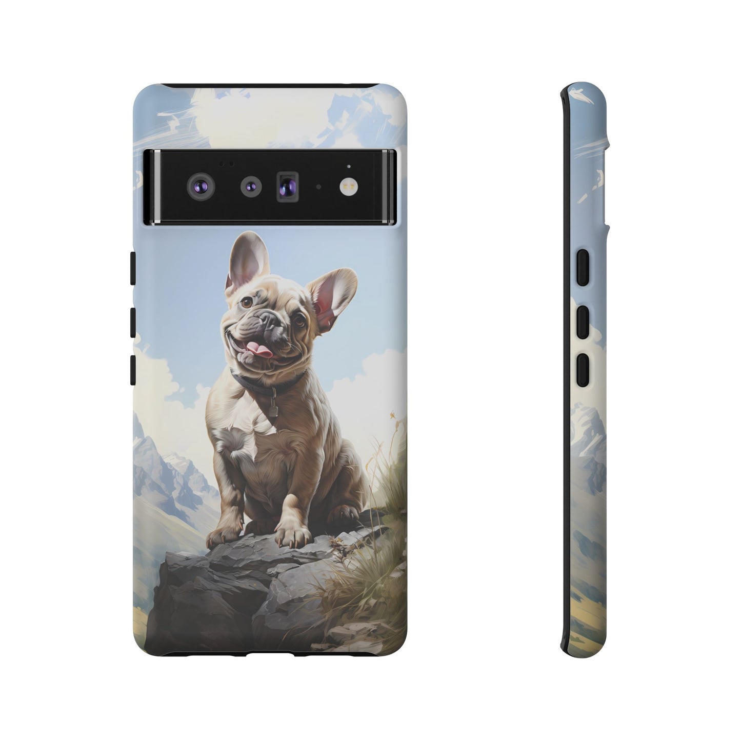 Frenchie iPhone Samsung Galaxy Phone Case! French Bull Dog Standing Proudly. Extremely Tough & Durable With Dual Layer Protection.