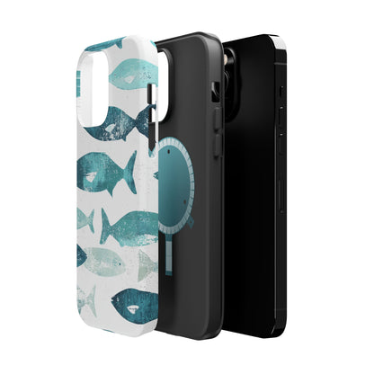 Vintage Blue Fish Print - MagSafe iPhone Series Case