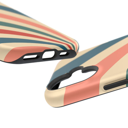 Retro Sunburst Swirl MagSafe iPhone Case – Dual-Layer Protection with Bold 70s Vibes