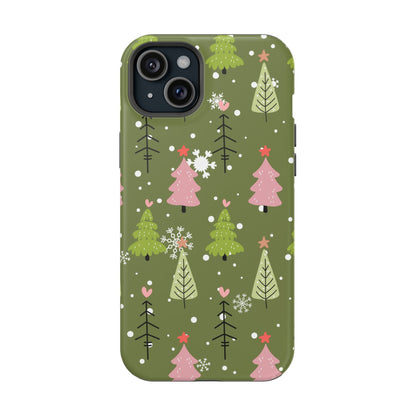 Whimsical Christmas Tree Pattern – MagSafe Phone Series Case