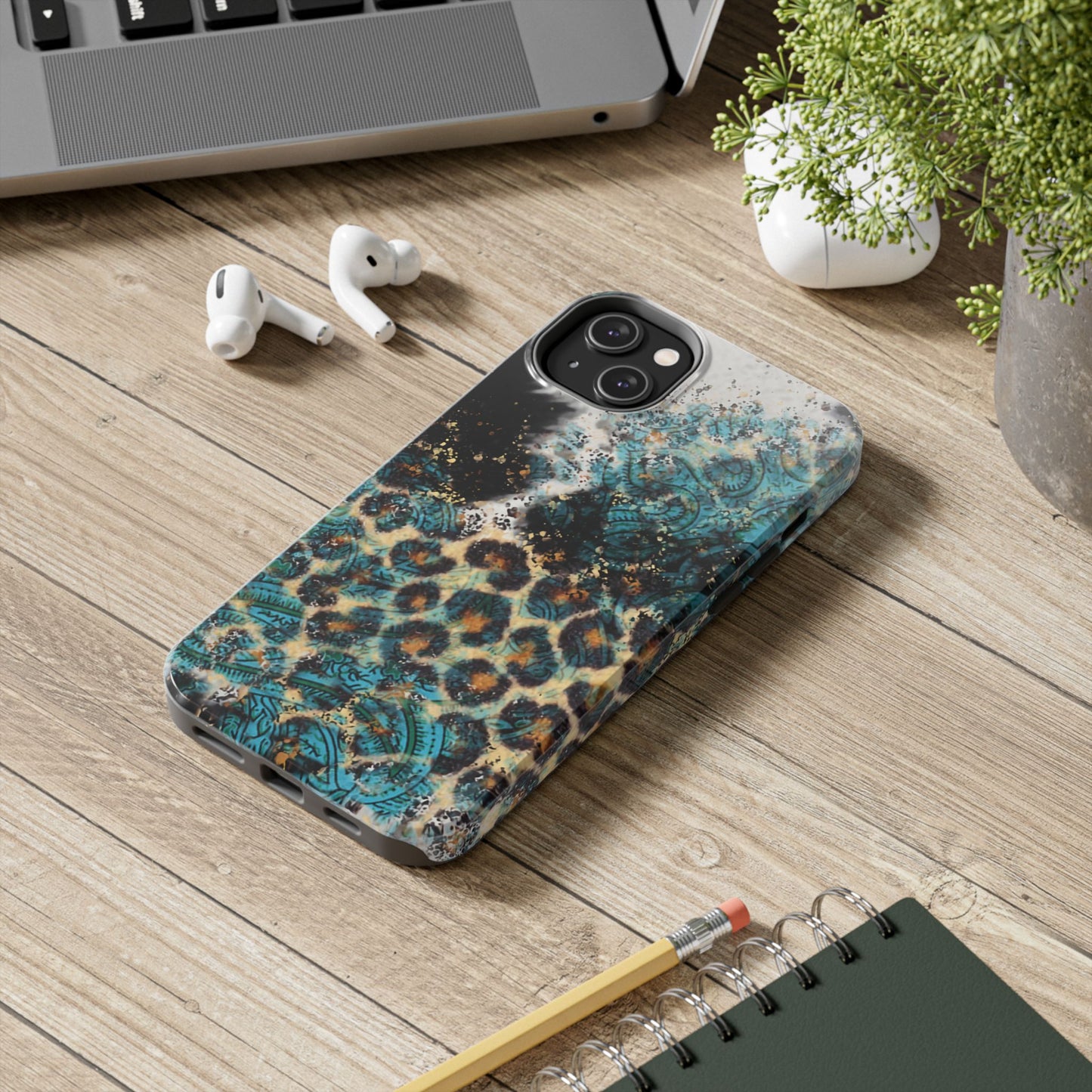 Turquoise Paisley Cowhide Leopard - iPhone Series Case