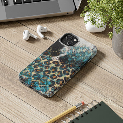 Turquoise Paisley Cowhide Leopard - iPhone Series Case