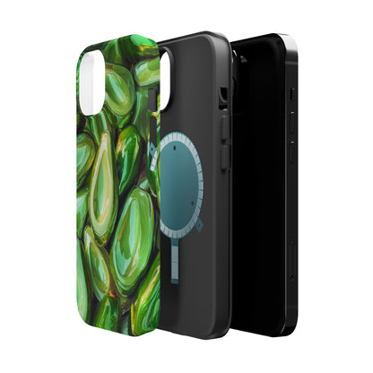 Glossy Avocado MagSafe iPhone Case – Sleek Green 3D Fruit Design, Durable and Stylish