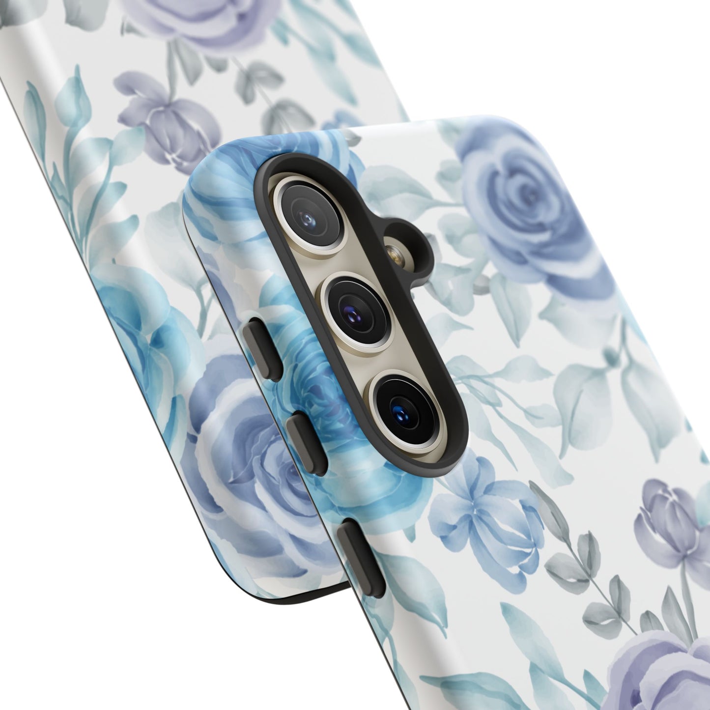 Elegant Blue & Violet Roses Samsung Galaxy Case – Artistic Floral Design for Stylish Protection