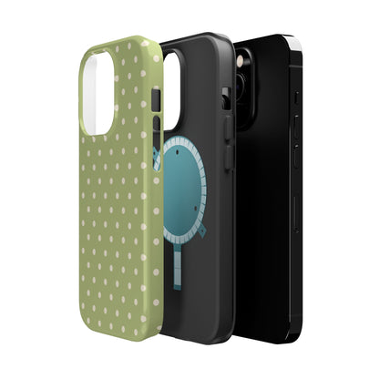 Sage Green Polka Dots – MagSafe iPhone Case