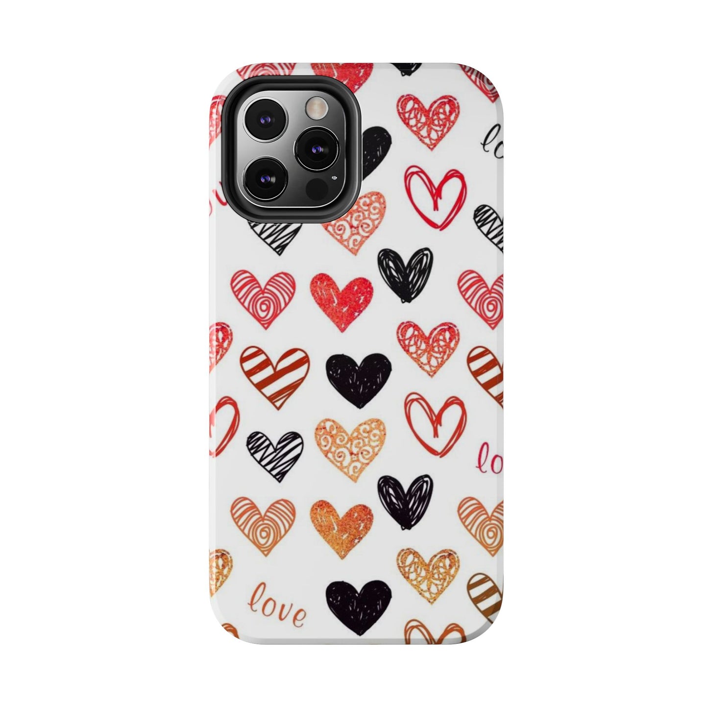 iPhone Case: Hand-Drawn Hearts & Love