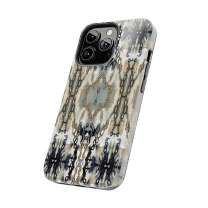 Abstract Marble - Metal Chain Pattern iPhone Case - Chic Protective Cover