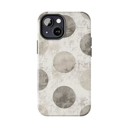 Vintage Polka Dot iPhone Case - Minimalist Neutral Protective Cover