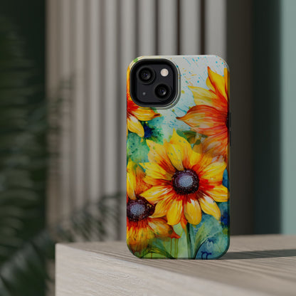 Watercolor Sunflower Splash - MagSafe iPhone Series Case