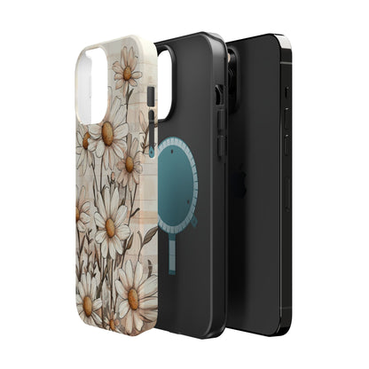 Pastel Daisy MagSafe iPhone Case - Elegant Floral Protective Cover