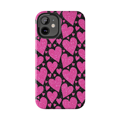 Glitter Hearts iPhone Case