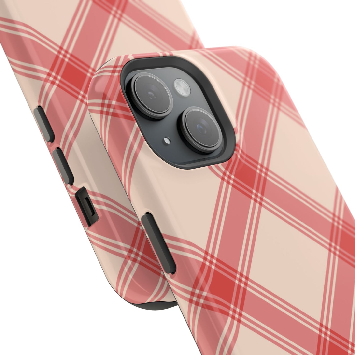 Soft Peachy Red Plaid MagSafe Case