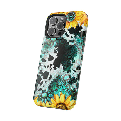 Boho Turquoise Sunflower Lace - MagSafe iPhone Series Case