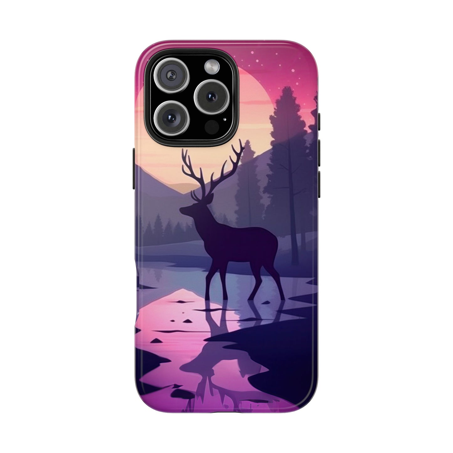 Twilight Elegance: Stag Reflection – iPhone Case