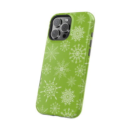 Green Snowflake Pattern – MagSafe iPhone Series Case