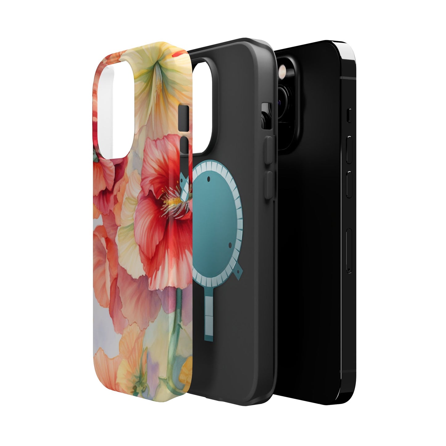 Gumamela Blush Pink Watercolor Floral – MagSafe Compatible iPhone Case