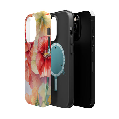 Gumamela Blush Pink Watercolor Floral – MagSafe Compatible iPhone Case