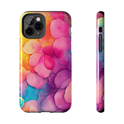 Sunset Petals Watercolor iPhone Case – Slim Design, Glossy Finish