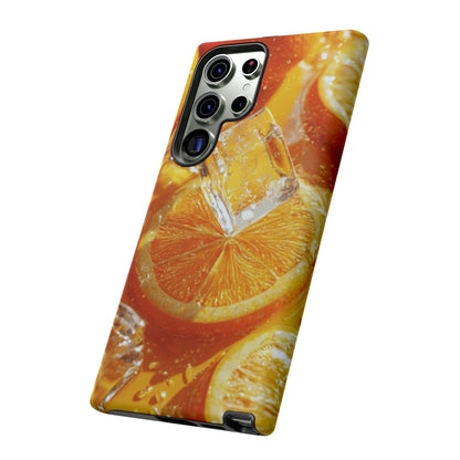 Citrus Orange Splash Samsung Galaxy Case – Dual-Layer Tough Protection, Vibrant Summer Design