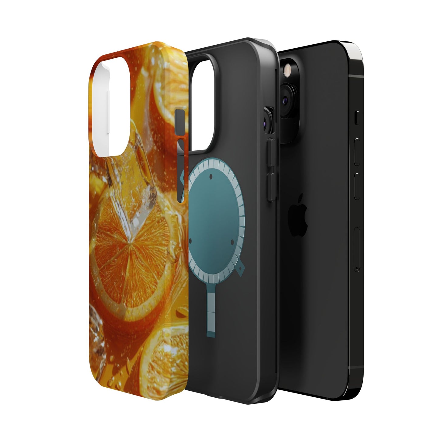 Citrus Orange Splash MagSafe iPhone Case – Dual-Layer Tough Protection, Vibrant Summer Design